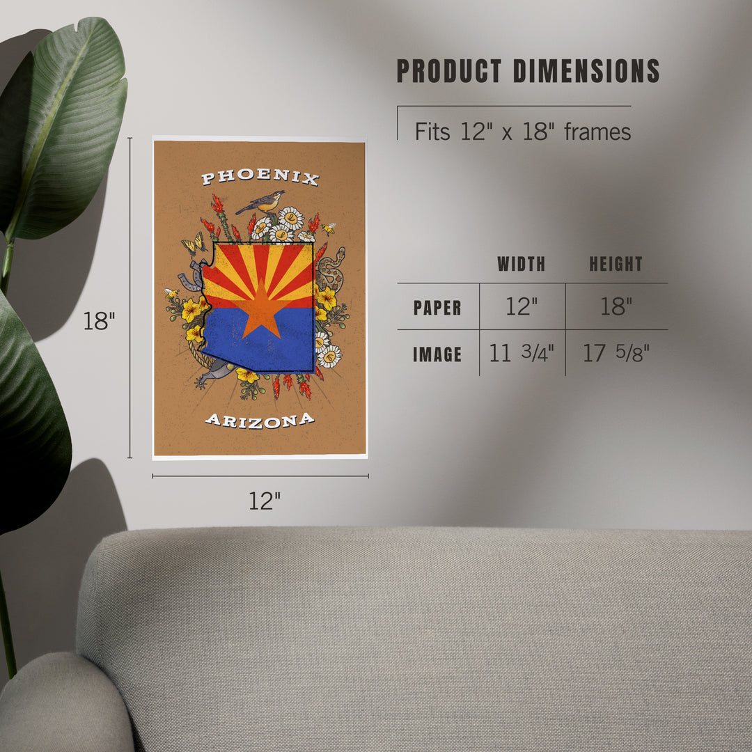 Phoenix, Arizona, Treasure Trove, State Series, Art & Giclee Prints Art Lantern Press