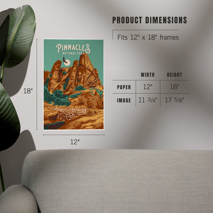 Pinnacles National Park, California, Painterly National Park Series, Art & Giclee Prints Art Lantern Press