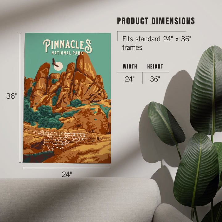 Pinnacles National Park, California, Painterly National Park Series, Art & Giclee Prints Art Lantern Press