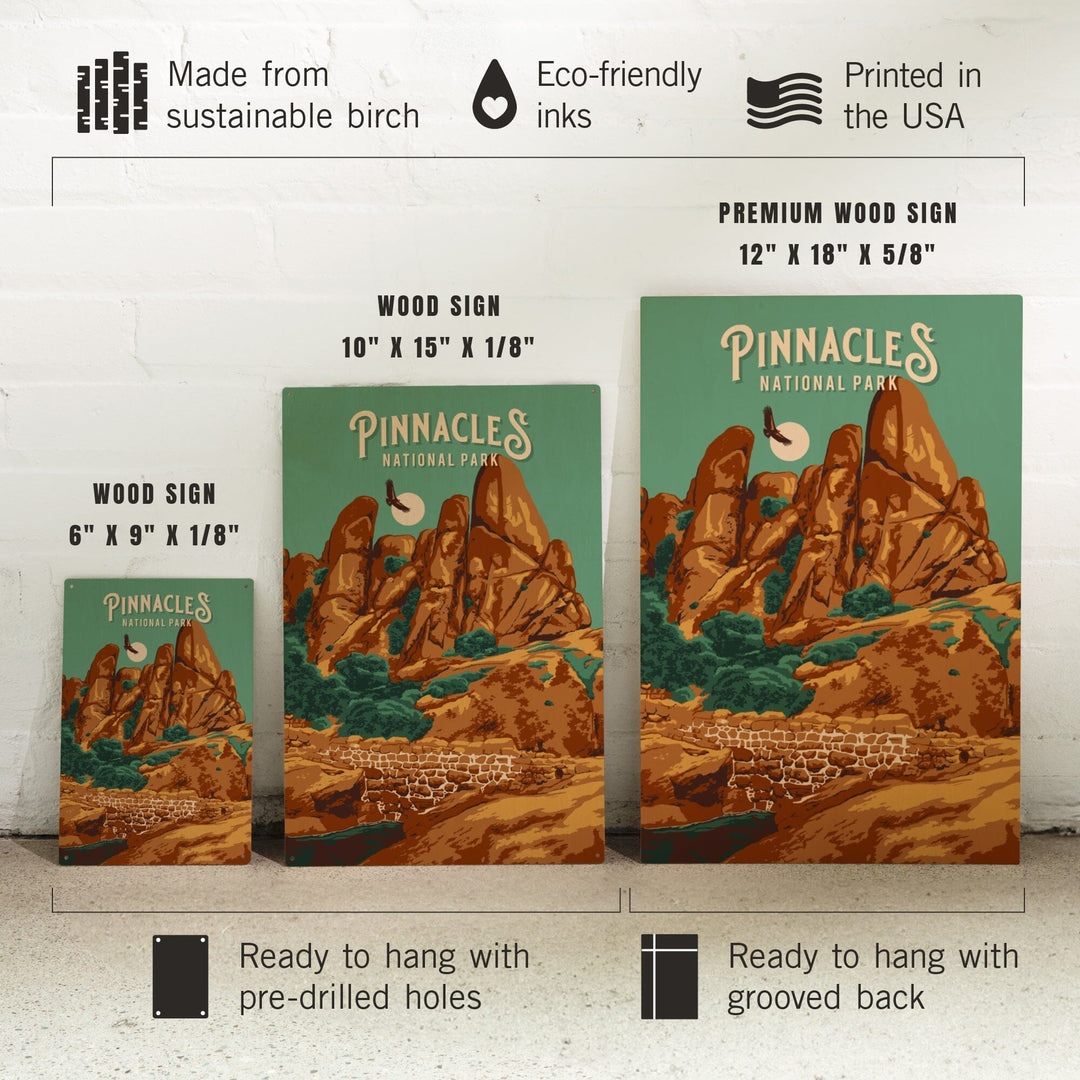 Pinnacles National Park, California, Painterly National Park Series, Wood Signs and Postcards Wood Lantern Press