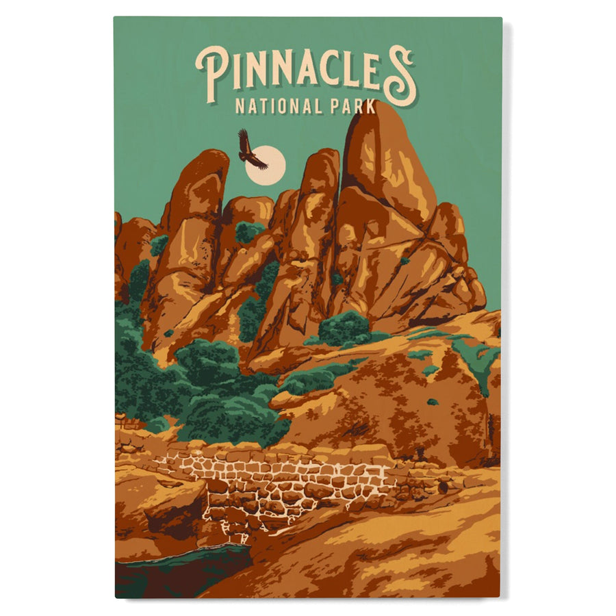 Pinnacles National Park, California, Painterly National Park Series, Wood Signs and Postcards Wood Lantern Press