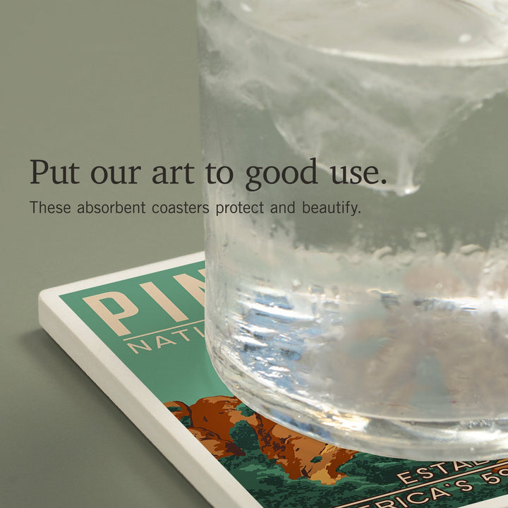 Pinnacles National Park, California, WPA Formations and Condor, Coasters Coasters Lantern Press