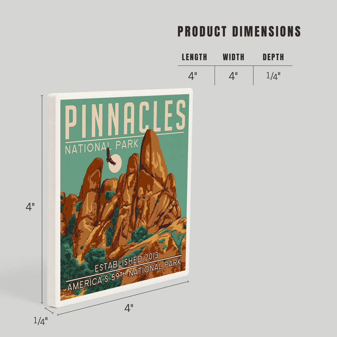 Pinnacles National Park, California, WPA Formations and Condor, Coasters Coasters Lantern Press