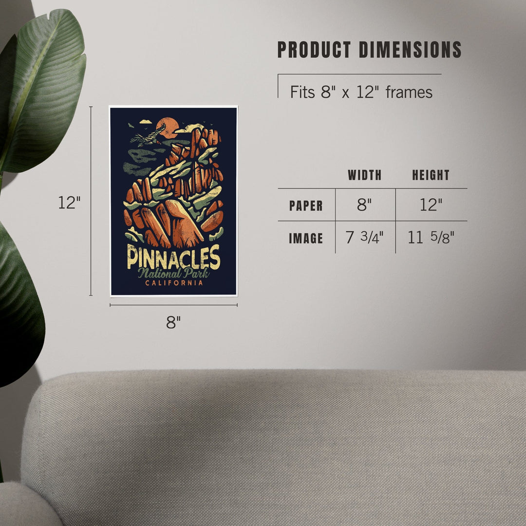 Pinnacles National Park, Distressed Vector, Art & Giclee Prints Art Lantern Press