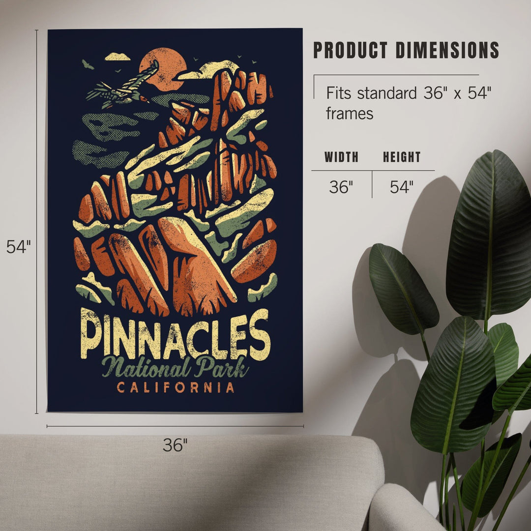 Pinnacles National Park, Distressed Vector, Art & Giclee Prints Art Lantern Press