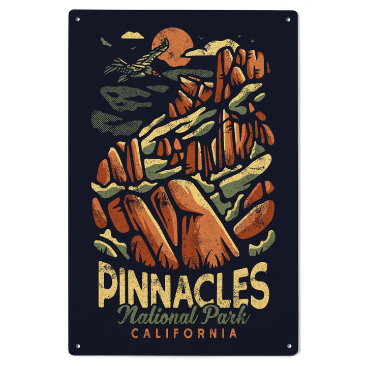Pinnacles National Park, Distressed Vector, Wood Signs and Postcards Wood Lantern Press