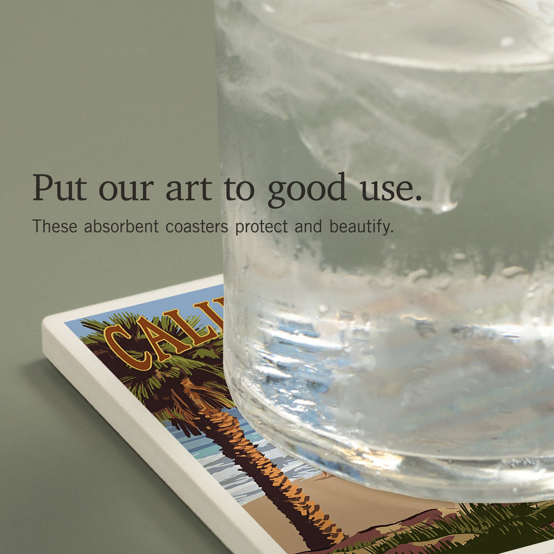 Pismo Beach, California, Destinations Sign, Coasters Coasters Lantern Press