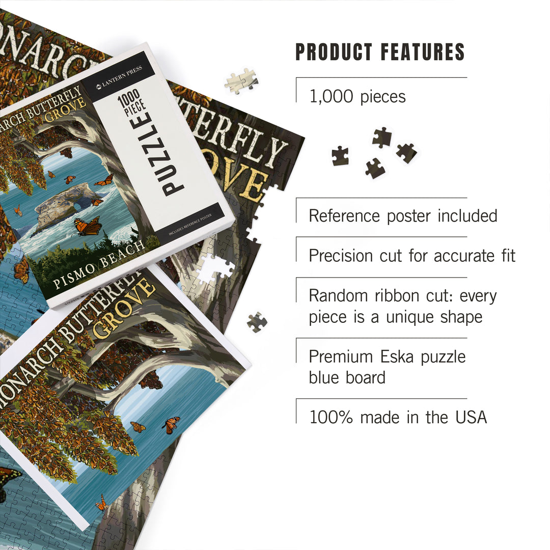 Pismo Beach, California, Monarch Butterfly Grove, Jigsaw Puzzle Puzzle Lantern Press