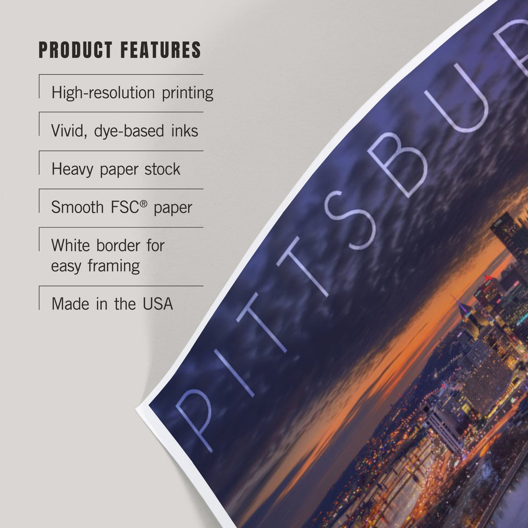 Pittsburgh, Pennsylvania, Winter Sunrise, Art & Giclee Prints Art Lantern Press