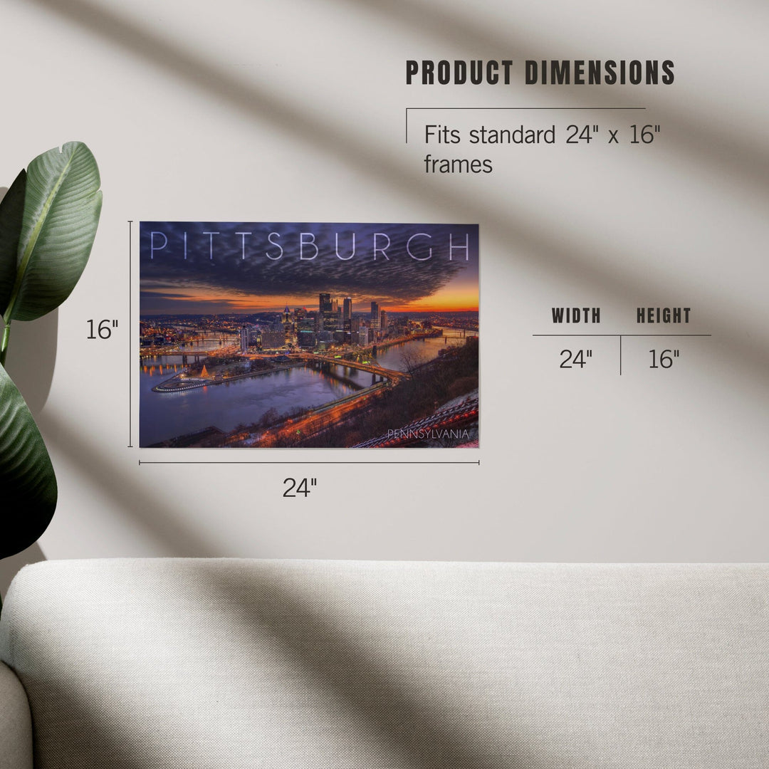 Pittsburgh, Pennsylvania, Winter Sunrise, Art & Giclee Prints Art Lantern Press
