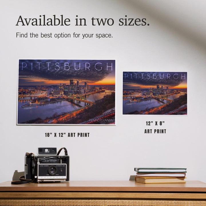 Pittsburgh, Pennsylvania, Winter Sunrise, Art & Giclee Prints Art Lantern Press