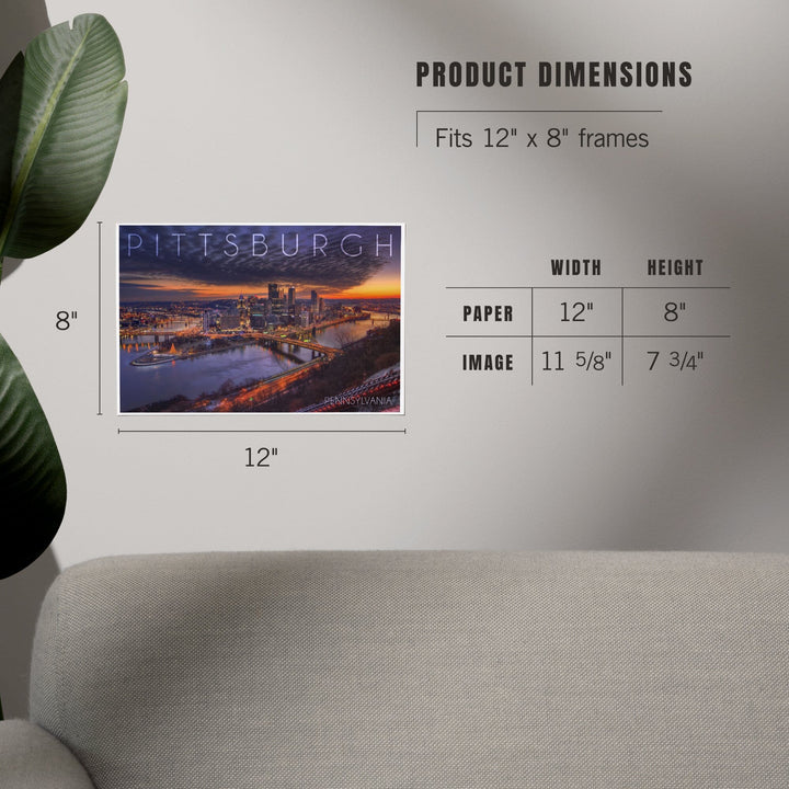 Pittsburgh, Pennsylvania, Winter Sunrise, Art & Giclee Prints Art Lantern Press