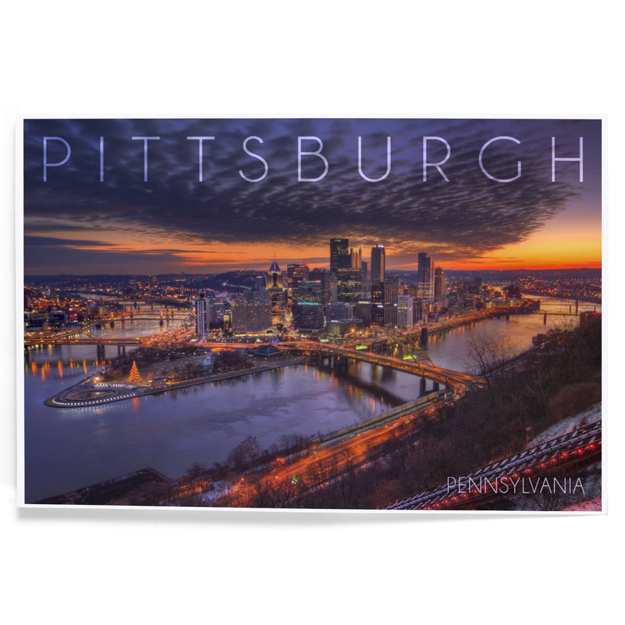 Pittsburgh, Pennsylvania, Winter Sunrise, Art & Giclee Prints Art Lantern Press