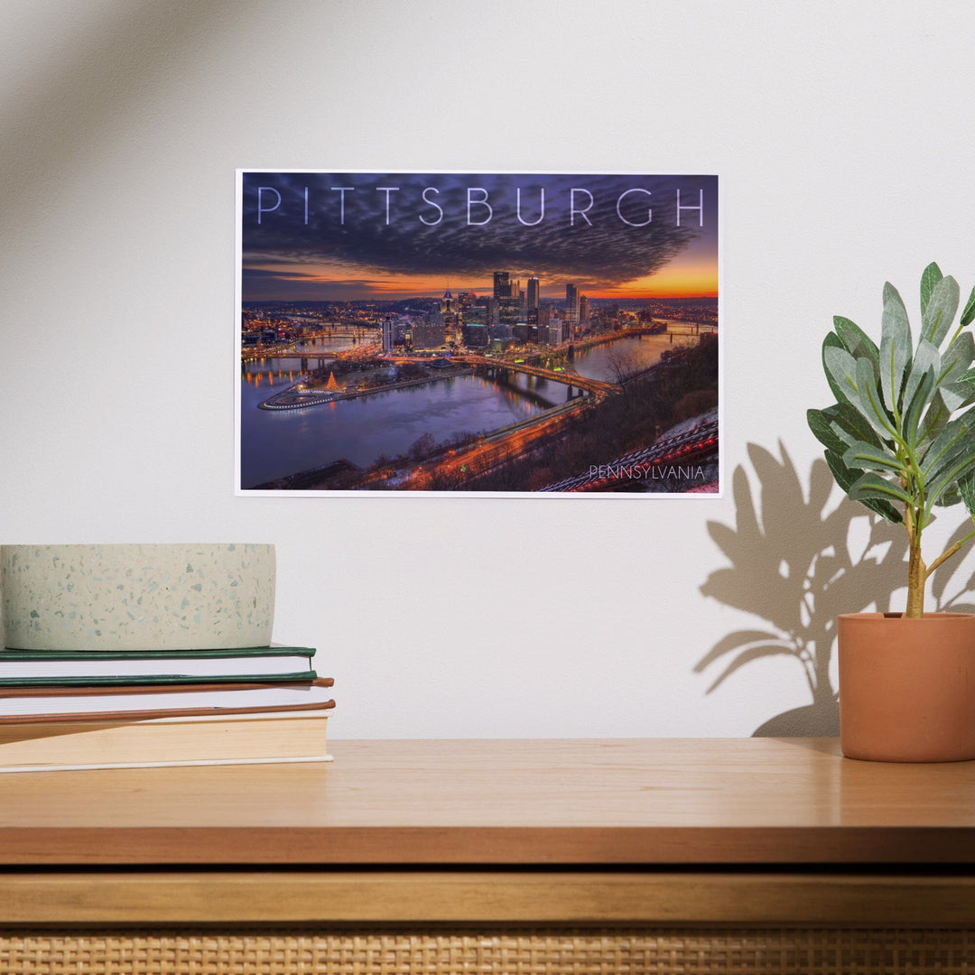 Pittsburgh, Pennsylvania, Winter Sunrise, Art & Giclee Prints Art Lantern Press