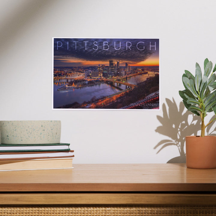 Pittsburgh, Pennsylvania, Winter Sunrise, Art & Giclee Prints Art Lantern Press