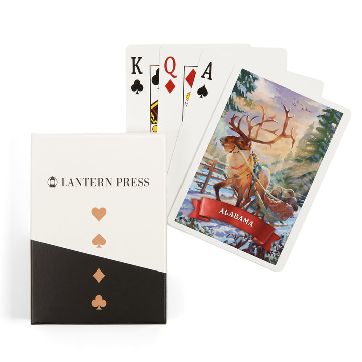Playing Cards, Alabama, Sleigh Ride, 52 Card Deck with Jokers in Box, Unique Art Cards Lantern Press