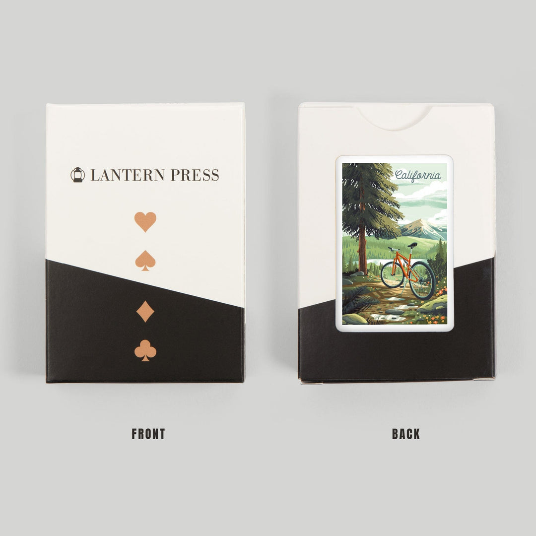 Playing Cards, California, Off To Wonder, Cycling with Mountains, 52 Card Deck with Jokers in Box, Unique Art Cards Lantern Press
