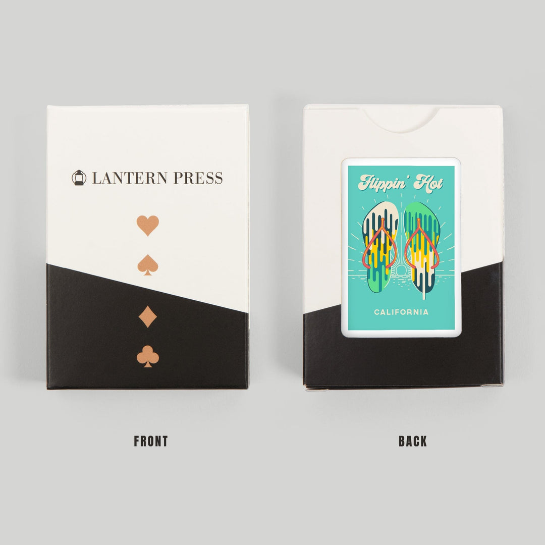 Playing Cards, California, Sweet Relief Collection, Flip Flops, Flippin Hot, 52 Card Deck with Jokers in Box, Unique Art Cards Lantern Press