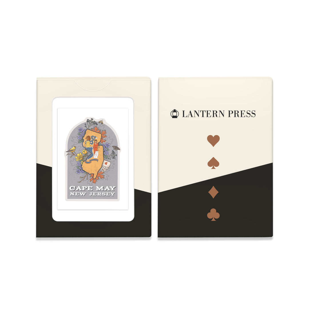 Playing Cards, Cape May, New Jersey, State Treasure Trove, State Series, 52 Card Deck with Jokers in Box, Unique Art Cards Lantern Press