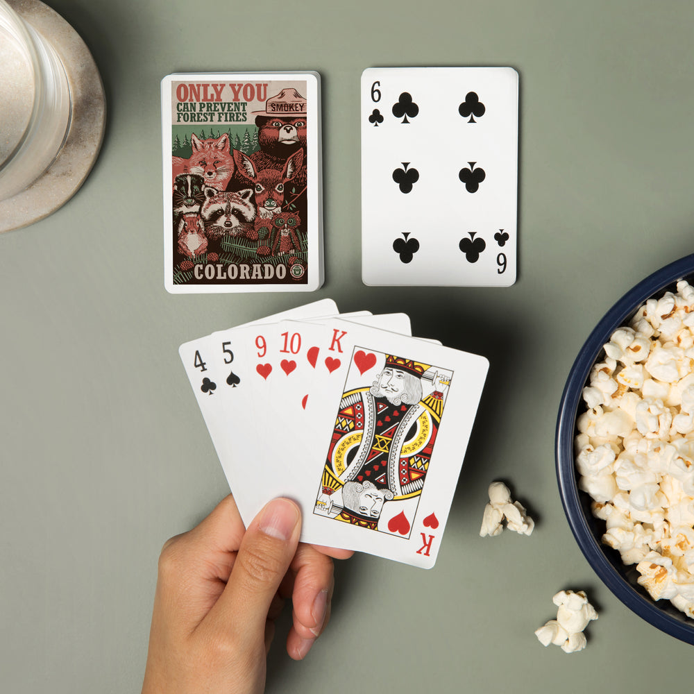 Playing Cards, Colorado, Smokey Bear and Woodland Creatures, Officially Licensed, 52 Card Deck with Jokers in Box, Unique Art Cards Lantern Press