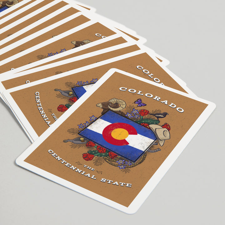 Playing Cards, Colorado, State Treasure Trove, State Series, 52 Card Deck with Jokers in Box, Unique Art Cards Lantern Press