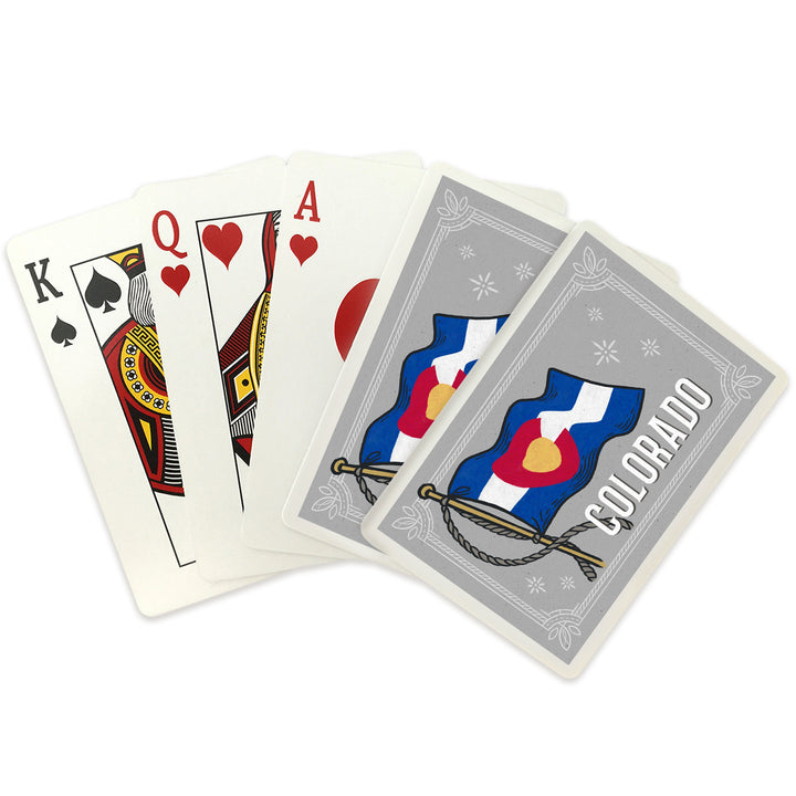 Playing Cards, Colorado, Waving State Flag, State Series, 52 Card Deck with Jokers in Box, Unique Art Cards Lantern Press
