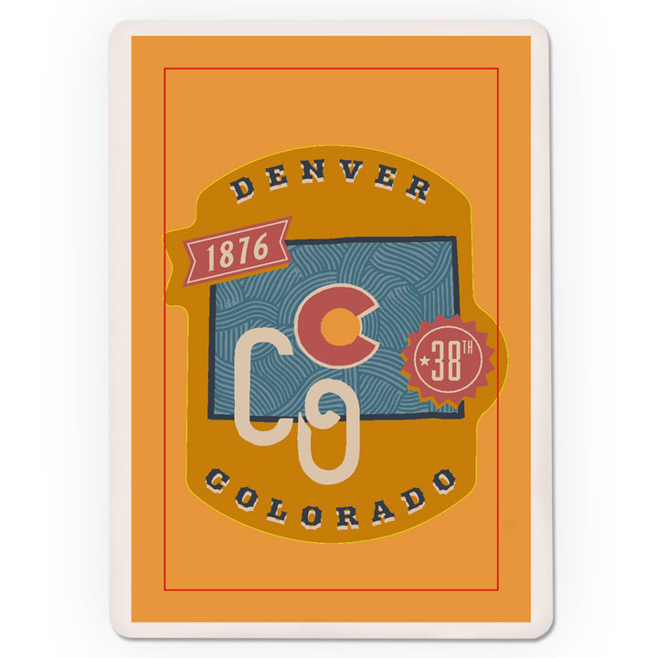 Playing Cards, Denver, Colorado, Statehood, State Series, 52 Card Deck with Jokers in Box, Unique Art Cards Lantern Press