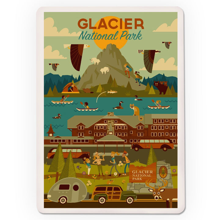 Playing Cards, Glacier National Park, Montana, Geometric National Park Series, 52 Card Deck with Jokers in Box, Unique Art Cards Lantern Press