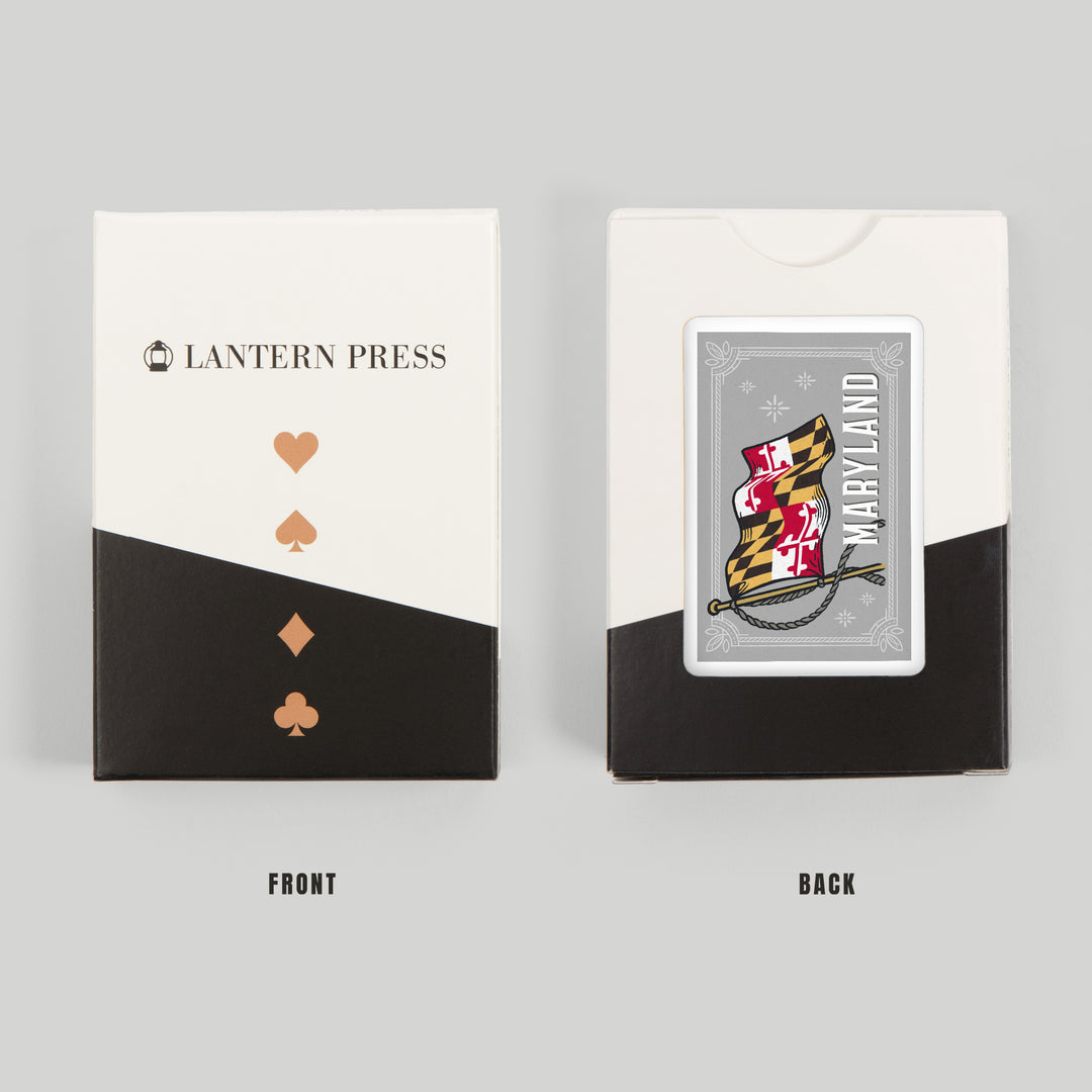 Playing Cards, Maryland, Waving State Flag, State Series, 52 Card Deck with Jokers in Box, Unique Art Cards Lantern Press