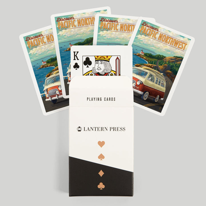 Playing Cards, Pacific Northwest, LP Camper Van, 52 Card Deck with Jokers in Box, Unique Art Cards Lantern Press