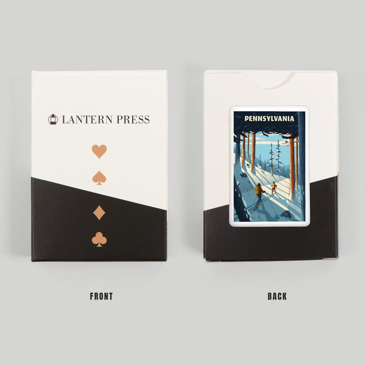 Playing Cards, Pennsylvania, Better on Foot, Snowshoeing, 52 Card Deck with Jokers in Box, Unique Art Cards Lantern Press