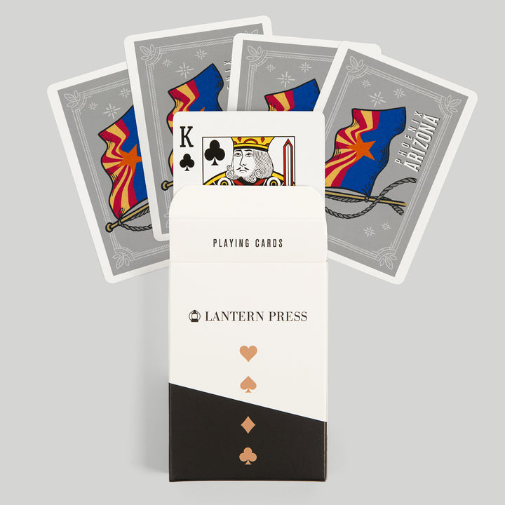 Playing Cards, Phoenix, Arizona, Waving State Flag, State Series, 52 Card Deck with Jokers in Box, Unique Art Cards Lantern Press