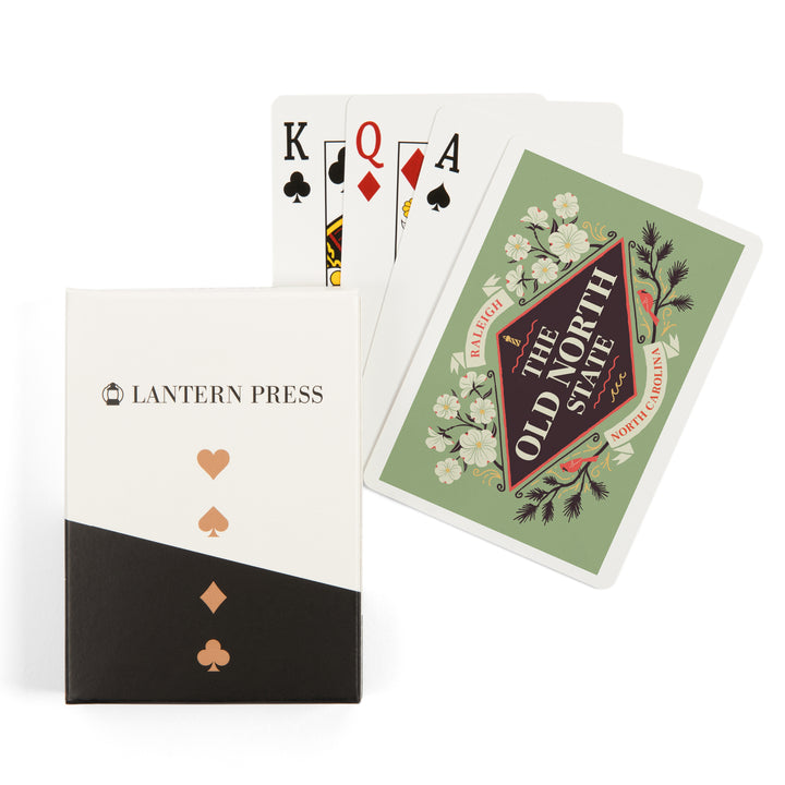 Playing Cards, Raleigh, North Carolina, State Motto Crest, State Series, 52 Card Deck with Jokers in Box, Unique Art Cards Lantern Press