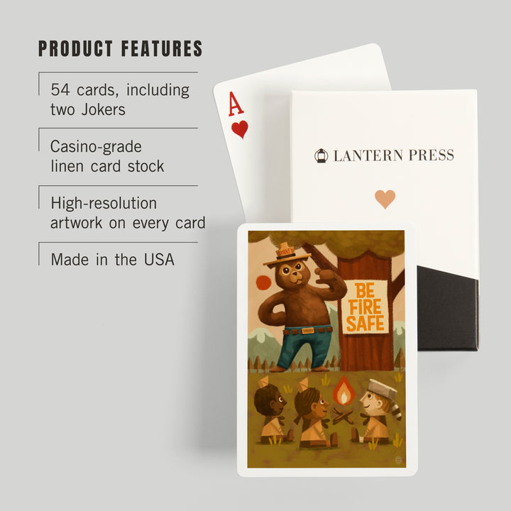 Playing Cards, Smokey Bear, Fire Safety School, Officially Licensed, 52 Card Deck with Jokers in Box, Unique Art Cards Lantern Press