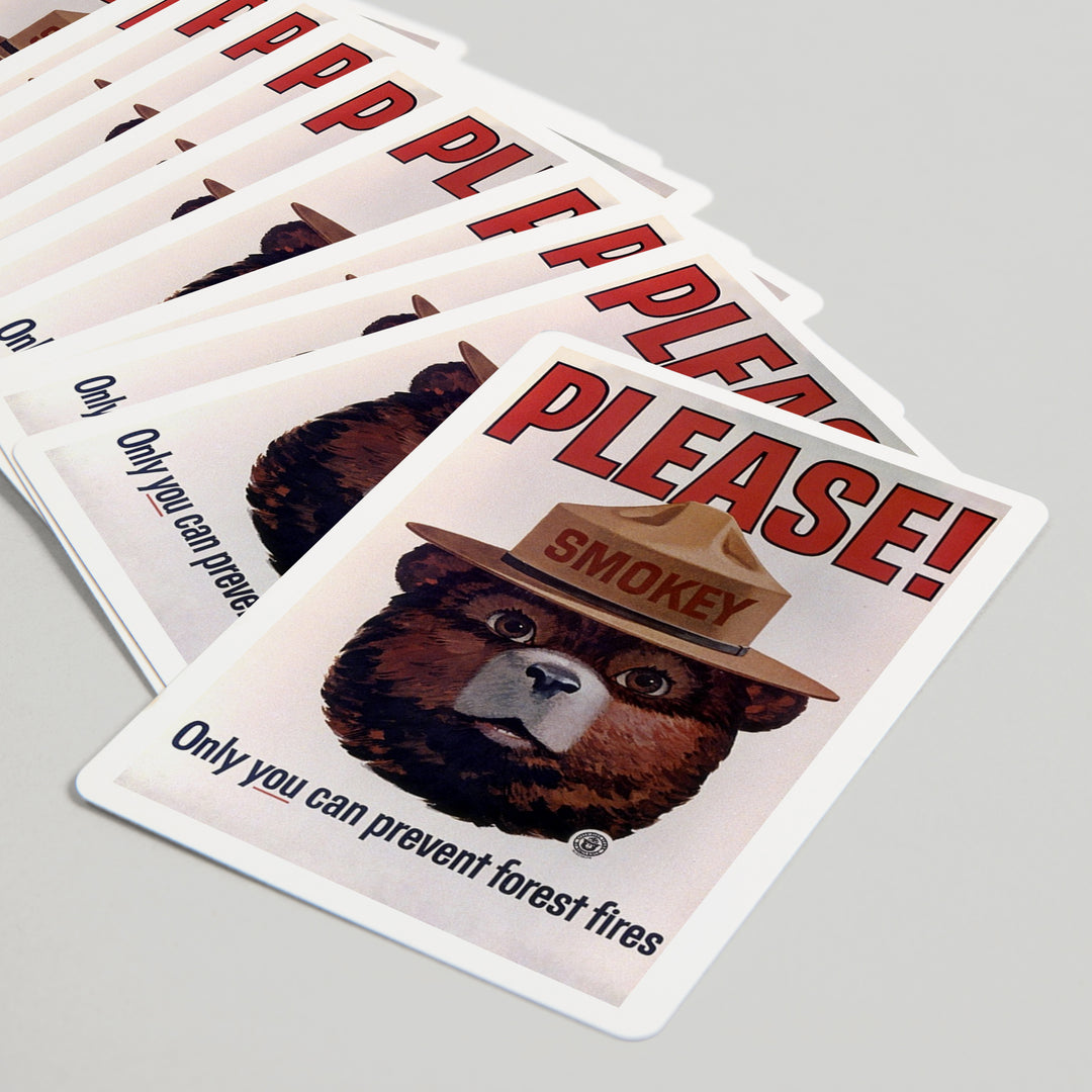 Playing Cards, Smokey Bear, Please, Only You Can Help, Smokey Head, Officially Licensed Vintage Poster, 52 Card Deck with Jokers in Box, Unique Art Cards Lantern Press