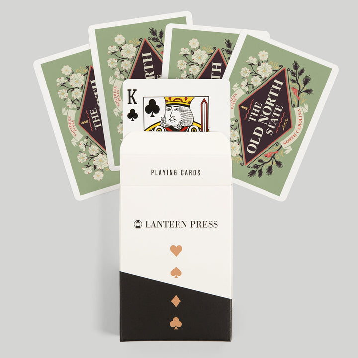 Playing Cards, Southern Pines, North Carolina, State Motto Crest, State Series, 52 Card Deck with Jokers in Box, Unique Art Cards Lantern Press