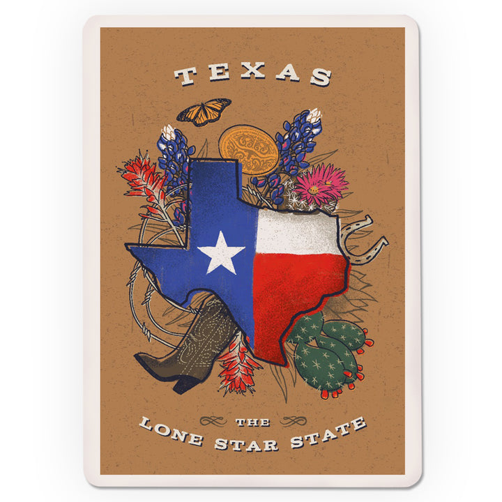 Playing Cards, Texas, State Treasure Trove, State Series, 52 Card Deck with Jokers in Box, Unique Art Cards Lantern Press