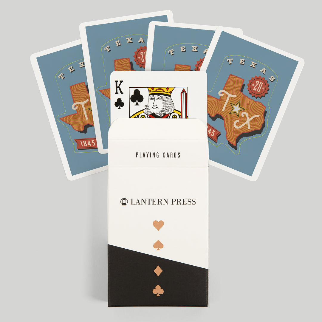 Playing Cards, Texas, Statehood, State Series, 52 Card Deck with Jokers in Box, Unique Art Cards Lantern Press