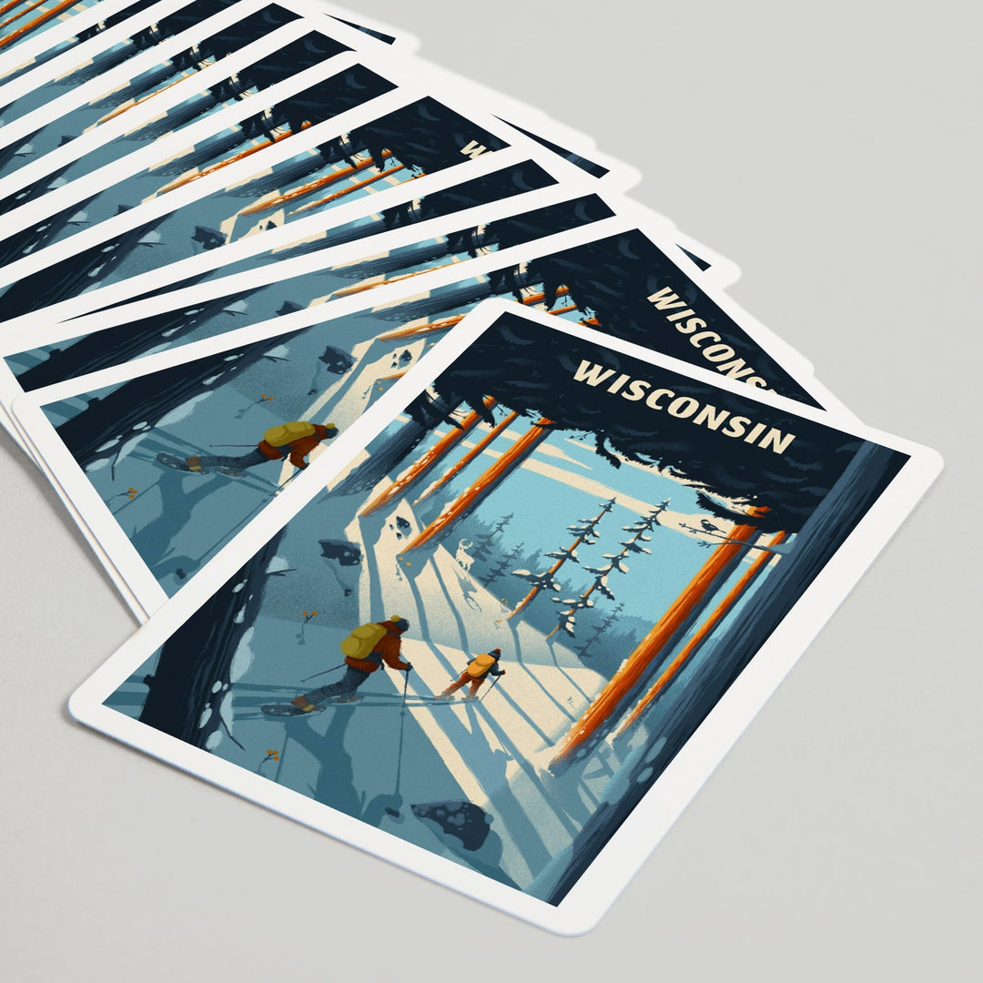 Playing Cards, Wisconsin, Better on Foot, Snowshoeing, 52 Card Deck with Jokers in Box, Unique Art Cards Lantern Press