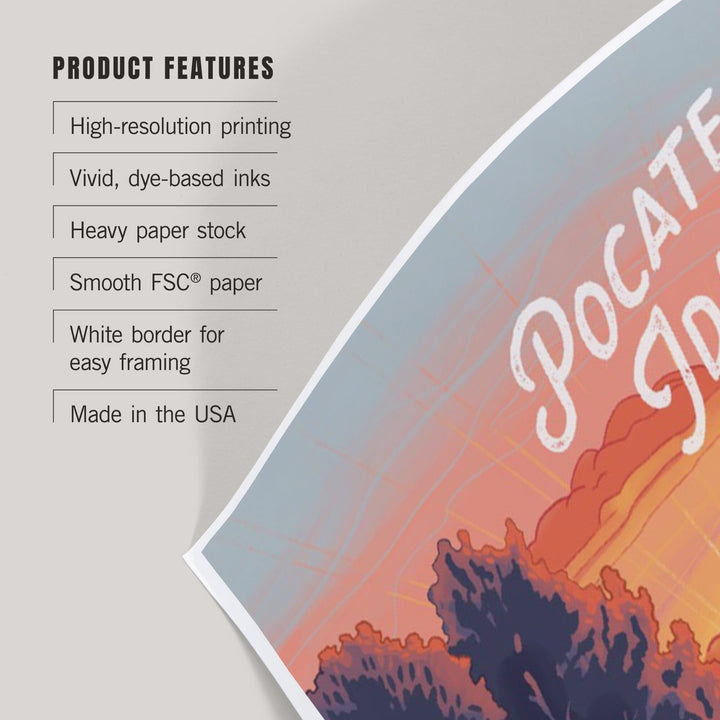 Pocatello, Idaho, This is Living, Fishing with Hills, Art & Giclee Prints Art Lantern Press