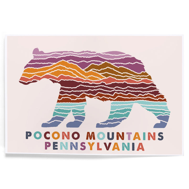 Pocono Mountains, Pennsylvania, Bear, Light Background, Art & Giclee Prints Art Lantern Press