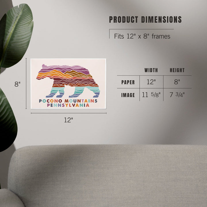 Pocono Mountains, Pennsylvania, Bear, Light Background, Art & Giclee Prints Art Lantern Press