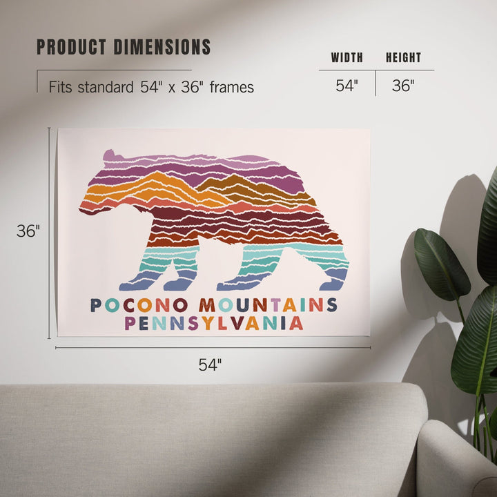 Pocono Mountains, Pennsylvania, Bear, Light Background, Art & Giclee Prints Art Lantern Press