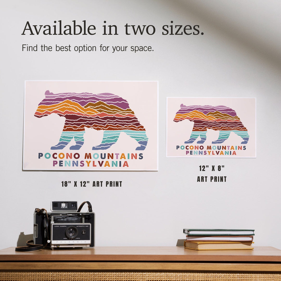 Pocono Mountains, Pennsylvania, Bear, Light Background, Art & Giclee Prints Art Lantern Press