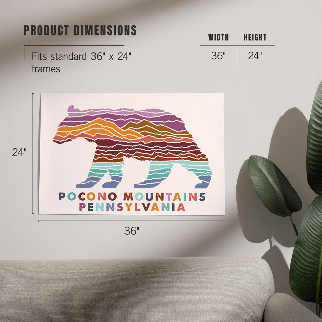 Pocono Mountains, Pennsylvania, Bear, Light Background, Art & Giclee Prints Art Lantern Press
