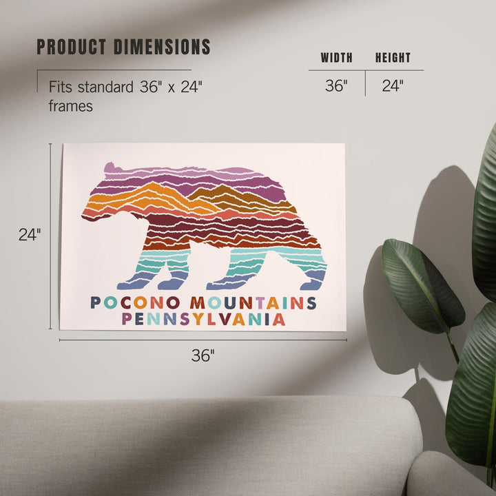 Pocono Mountains, Pennsylvania, Bear, Light Background, Art & Giclee Prints Art Lantern Press