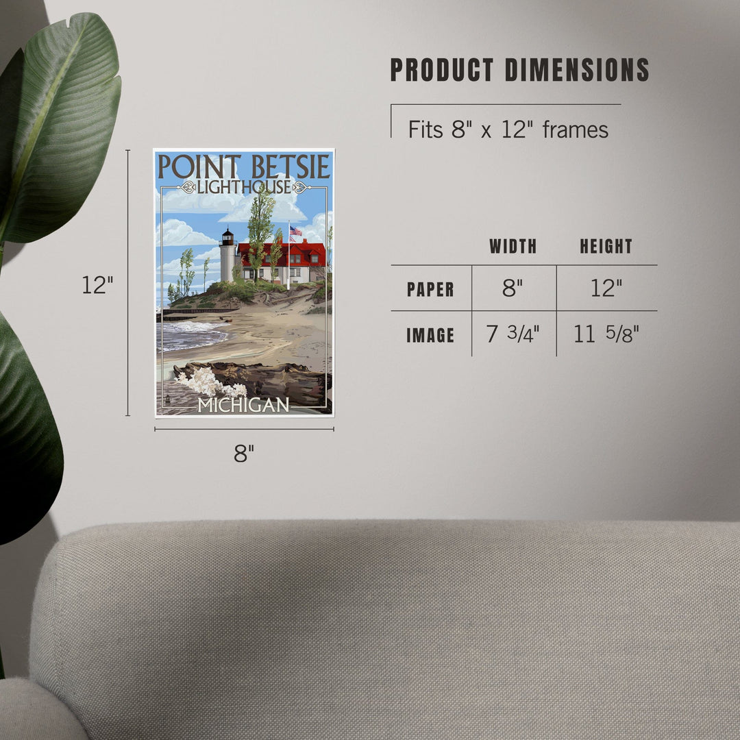 Point Betsie Lighthouse, Michigan, Art & Giclee Prints Art Lantern Press