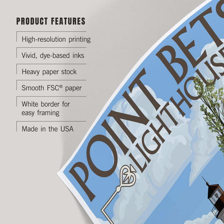Point Betsie Lighthouse, Michigan, Art & Giclee Prints Art Lantern Press