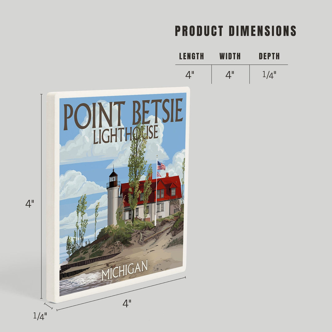 Point Betsie Lighthouse, Michigan, Coasters Coasters Lantern Press