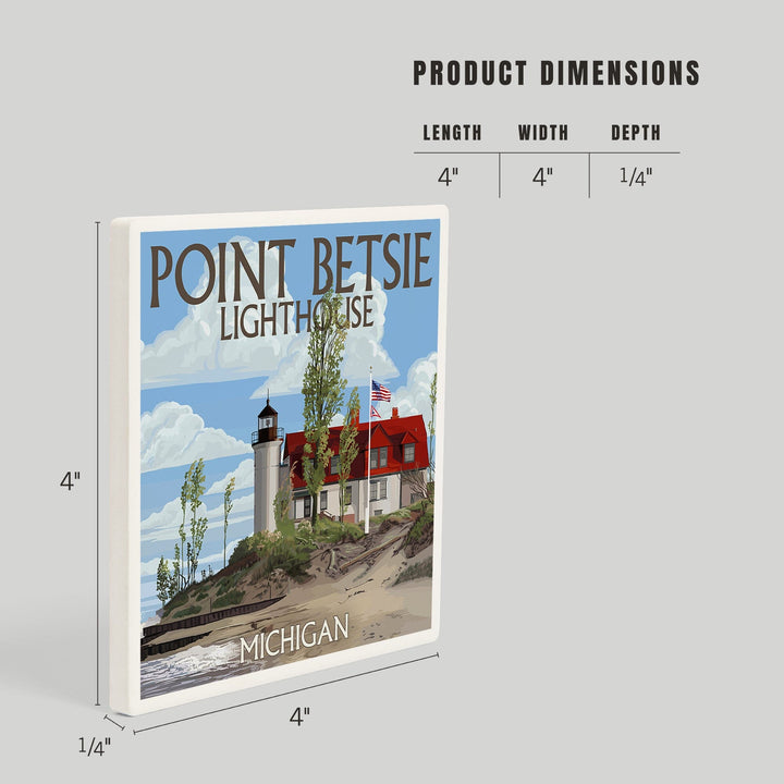 Point Betsie Lighthouse, Michigan, Coasters Coasters Lantern Press